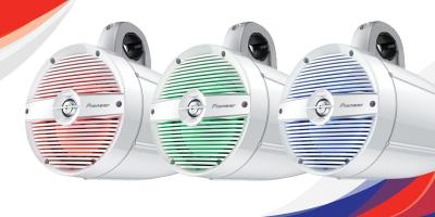 Pioneer 7.7 Inch Built-In RGB LED Lighting Marine Tower Speakers (pair) - TS-ME770TC