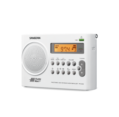 Sangean AM / FM / WX Portable Radio in White - 14‐PRD9W