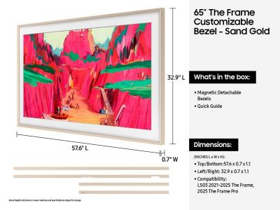 65" Samsung The Frame Customizable Bezel Modern Teak - VG-SCFF65TKBZA