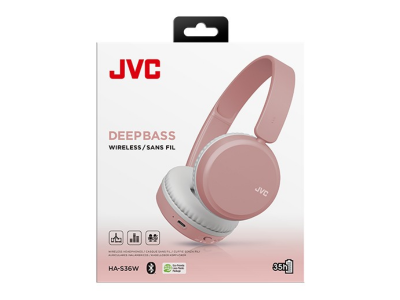 JVC Foldable On-Ear Bluetooth Headphones in Black - HA-S36W-B