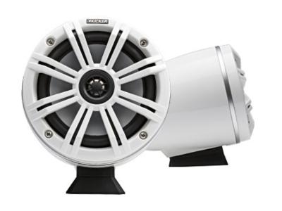 Kicker 6.5-Inch Coaxial Tower System With White Grill on White Can - 46KMFC65W