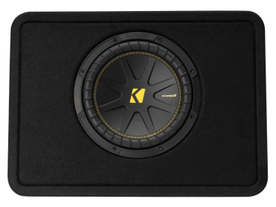 10" Kicker CompC Thin Profile 4 Ohm Loaded Subwoofer Enclosure - 50TCWC104