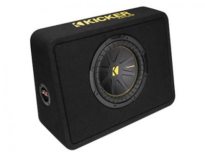 10" Kicker CompC Thin Profile 4 Ohm Loaded Subwoofer Enclosure - 50TCWC104