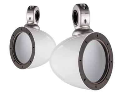 Kicker 4 Inch Empty Enclosure Pair for Marine Speakers in White - 40KMMTESW