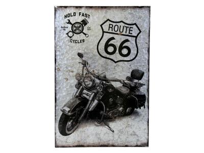 Boxman Metal Wall Art - Route 66 Motorcycle - DV17554