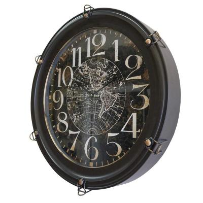 Boxman Dark Brown Wall Clock with Globe - JD1790