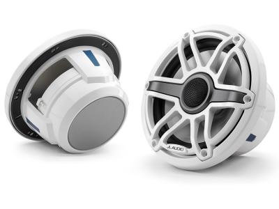 7.7" JL Audio Marine Coaxial Speakers, Gloss White Trim Ring, Gloss White Sport Grille -M6-770X-S-GwGw